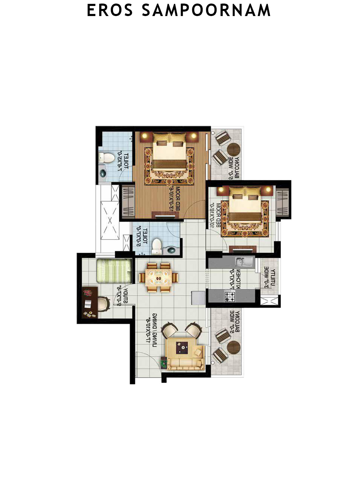 Eros Sampoornam Tower Y10 Unit 4 Floor Plan