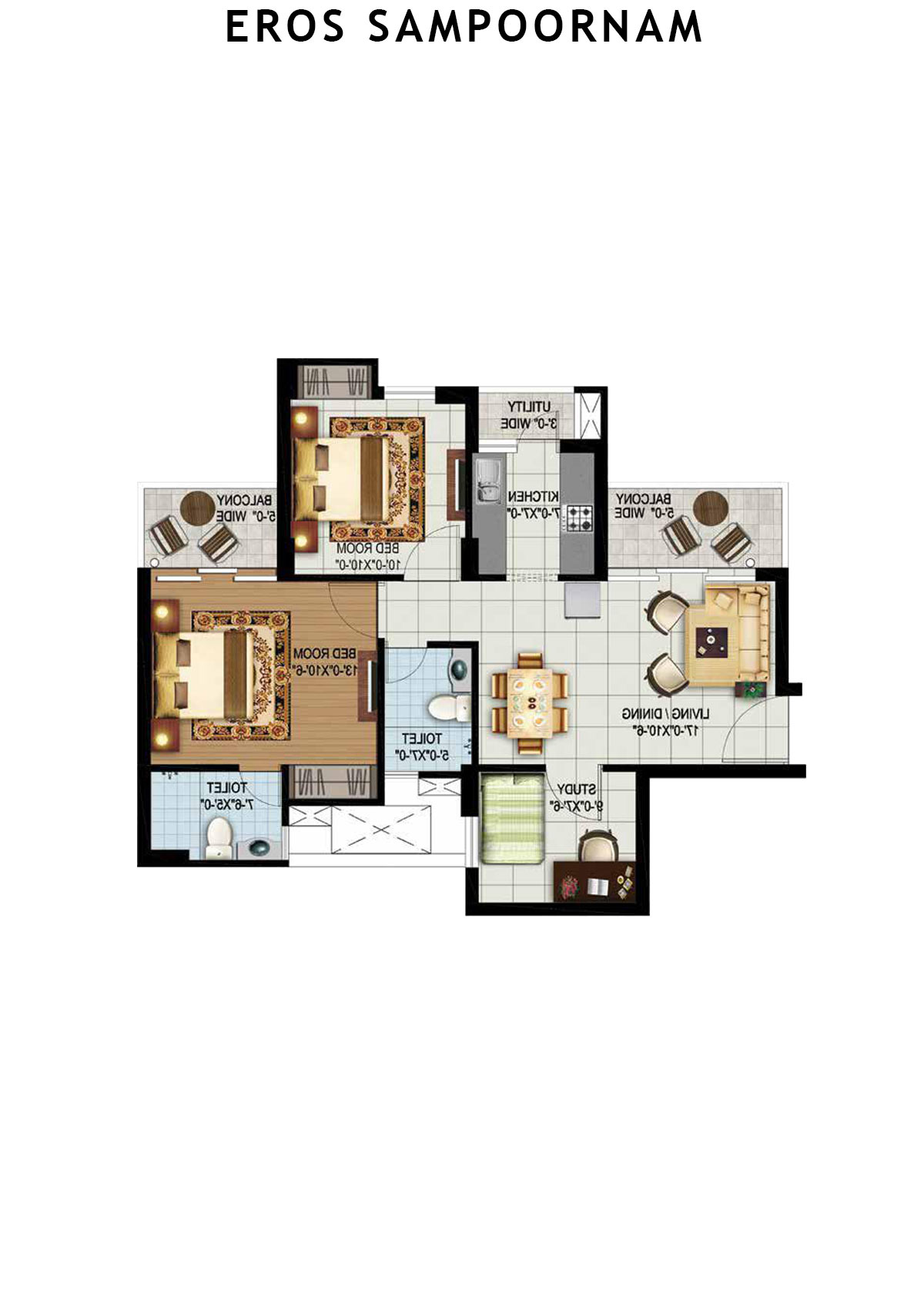 Eros Sampoornam Tower Y14 Unit 3 Floor Plan