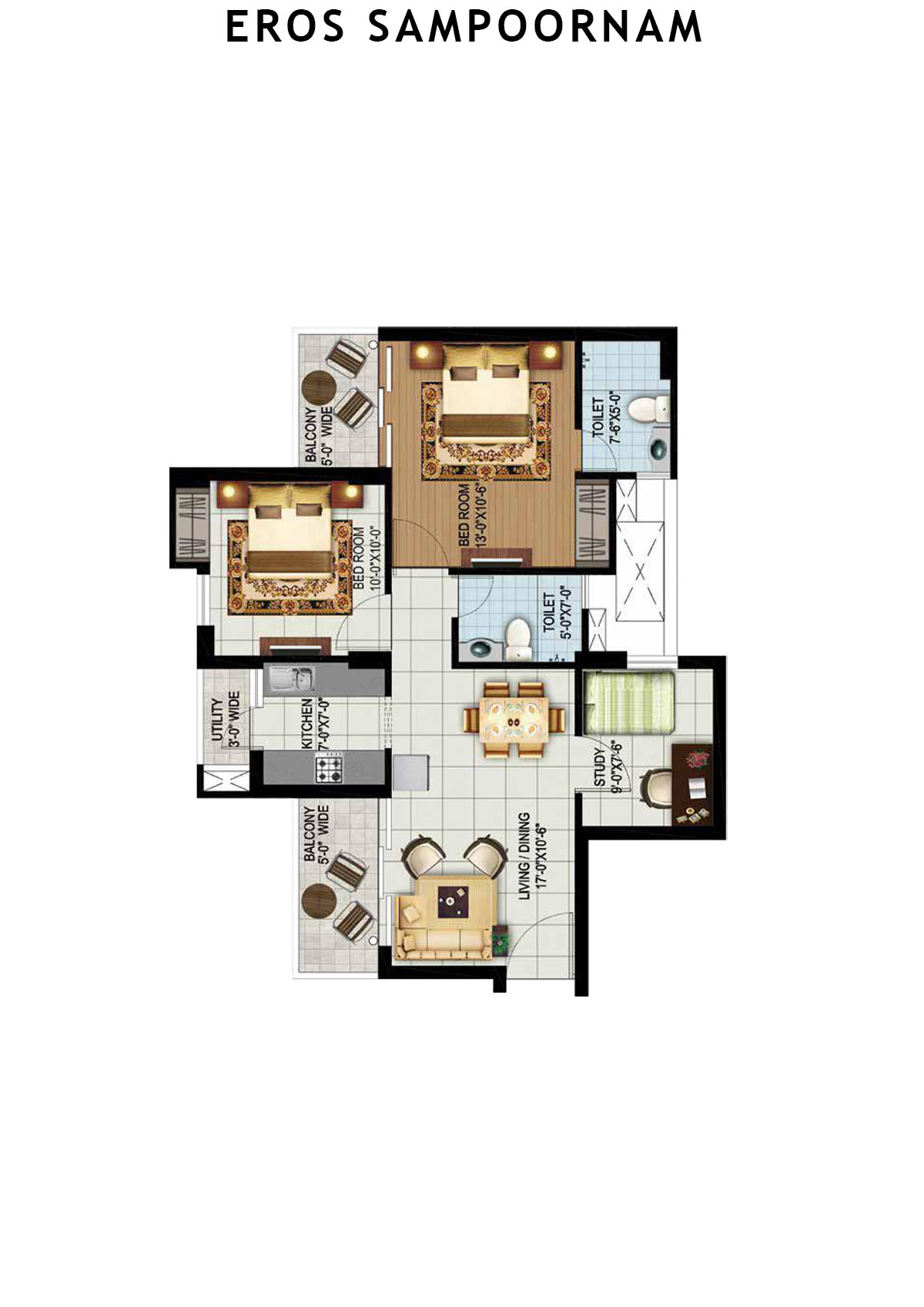 Eros Sampoornam Tower Y5 Unit 1 Floor Plan