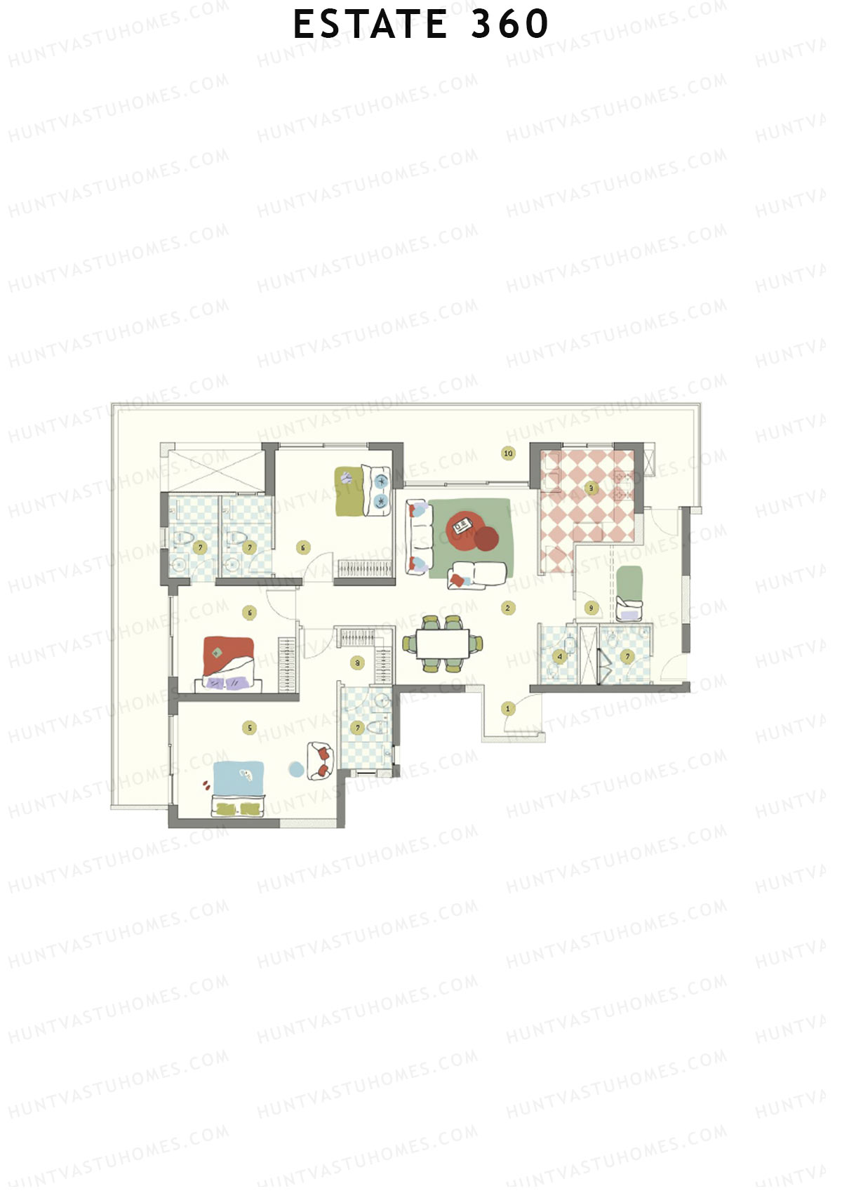 Estate 360 Tower 1 Unit 1 Floor Plan