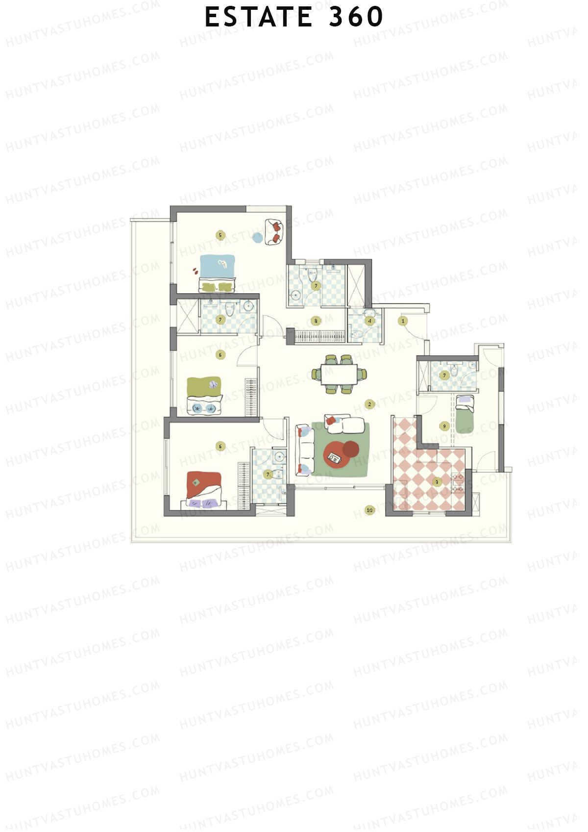 Estate 360 Tower 1 Unit 4 Floor Plan