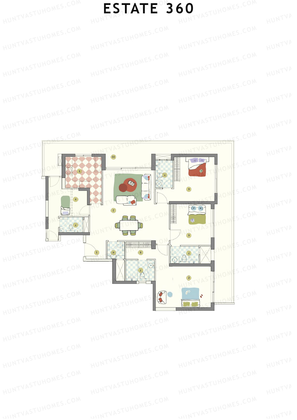 Estate 360 Tower 2 Unit 2 Floor Plan