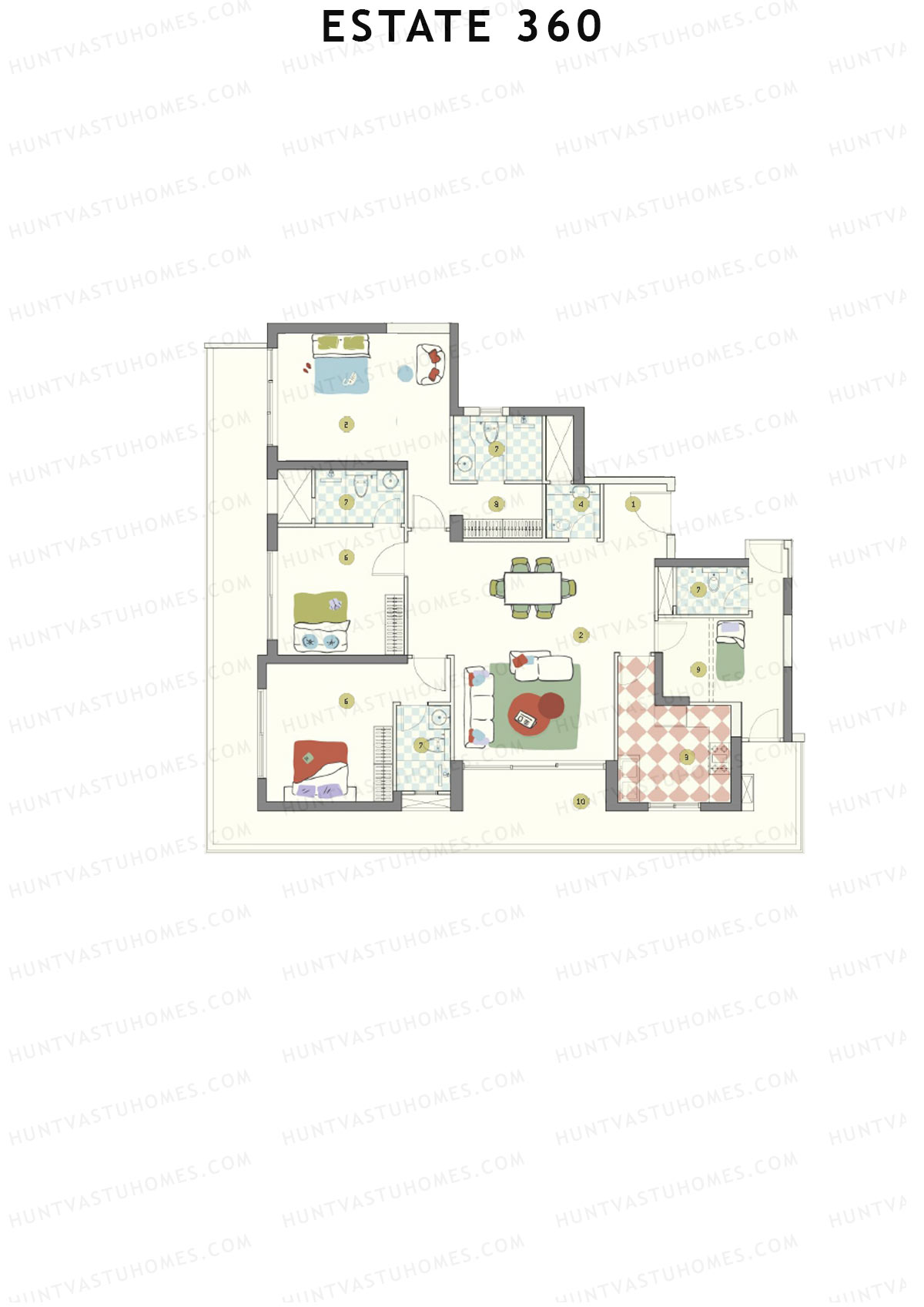 Estate 360 Tower 2 Unit 4 Floor Plan