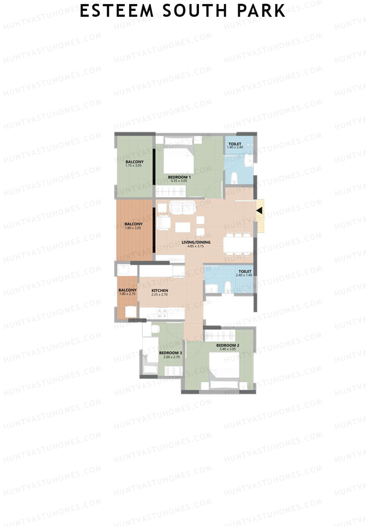 Esteem South Park Block A Unit 4 Floor Plan