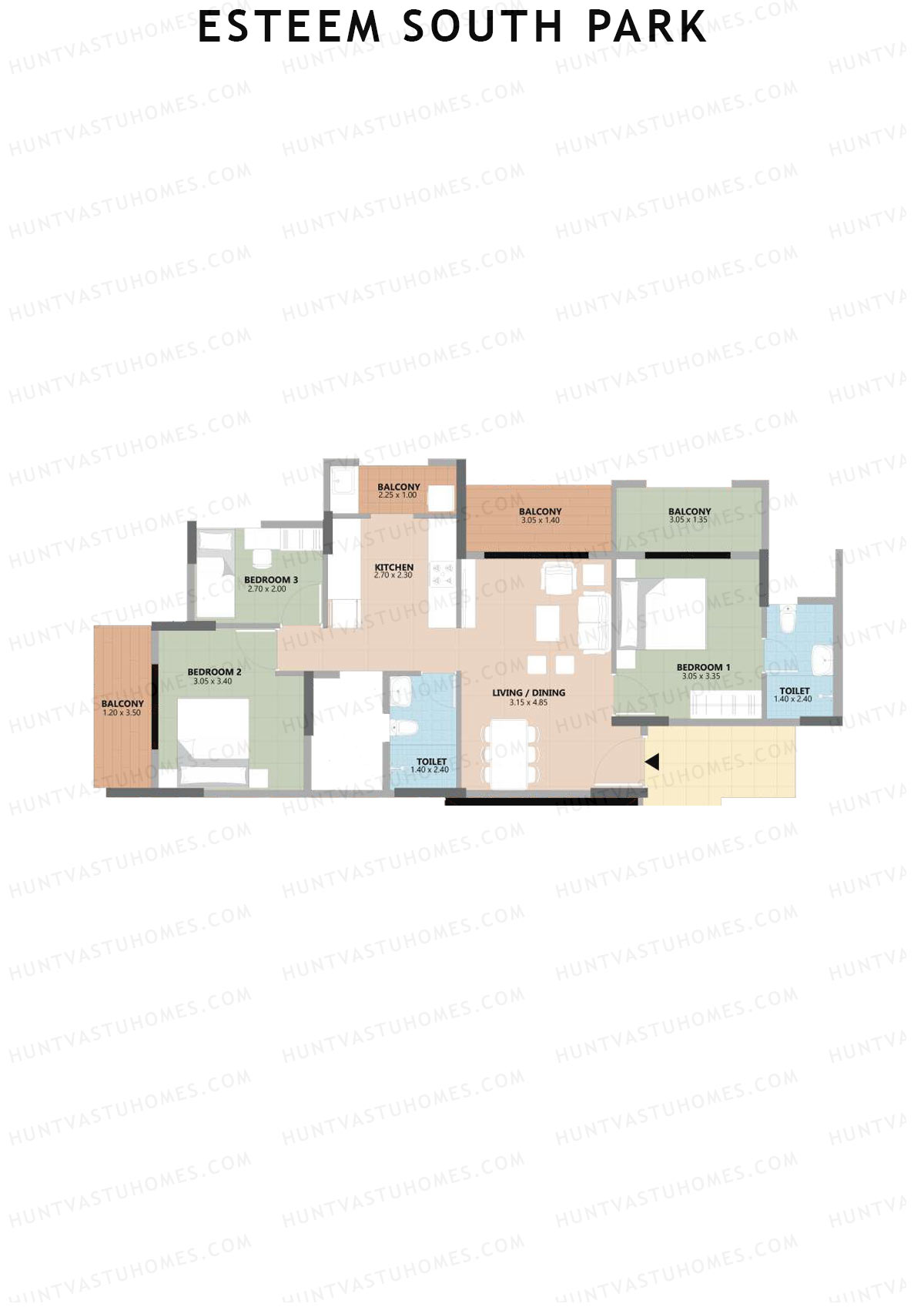Esteem South Park Block A Unit 5 Floor Plan