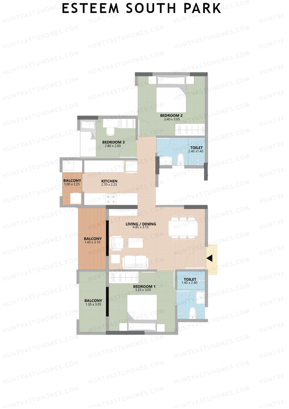 Esteem South Park Block B Unit 11 Floor Plan
