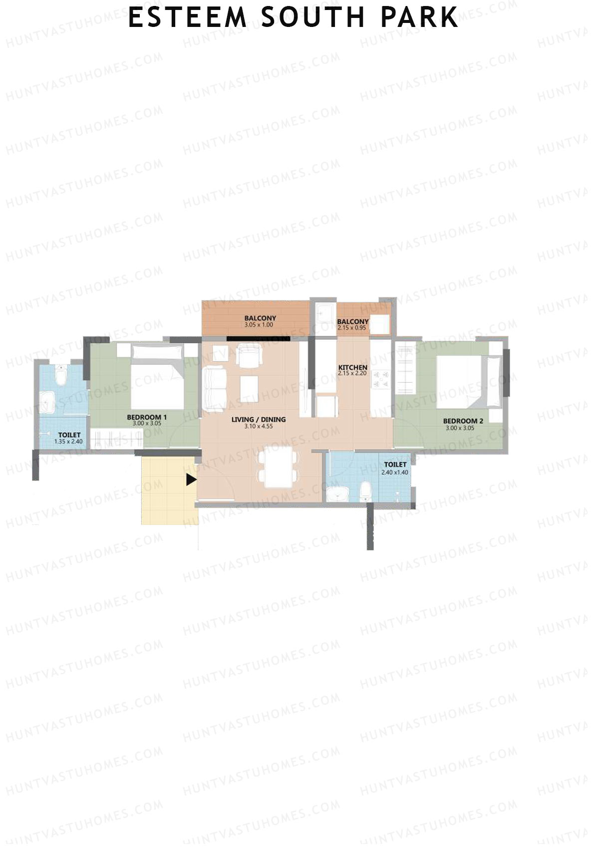 Esteem South Park Block B Unit 12 Floor Plan