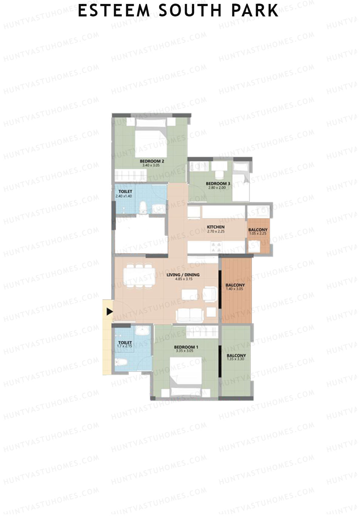 Esteem South Park Block B Unit 1 Floor Plan