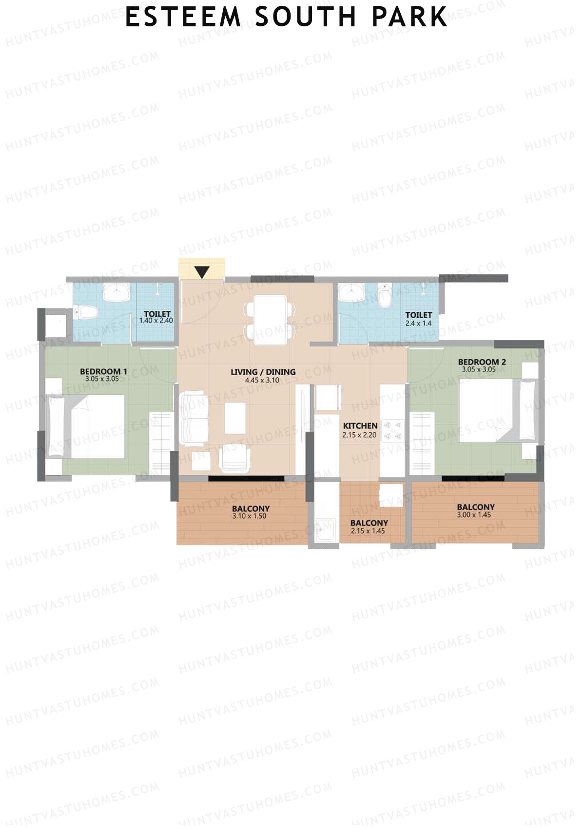 Esteem South Park Block B Unit 2 Floor Plan