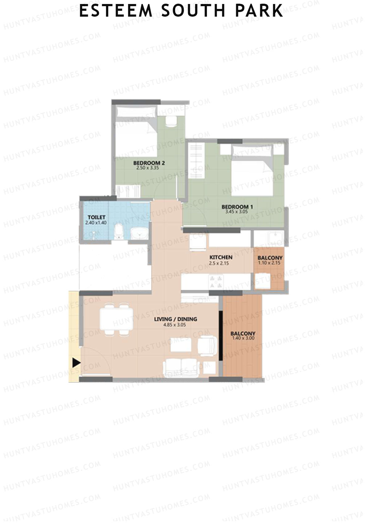 Esteem South Park Block B Unit 3 Floor Plan