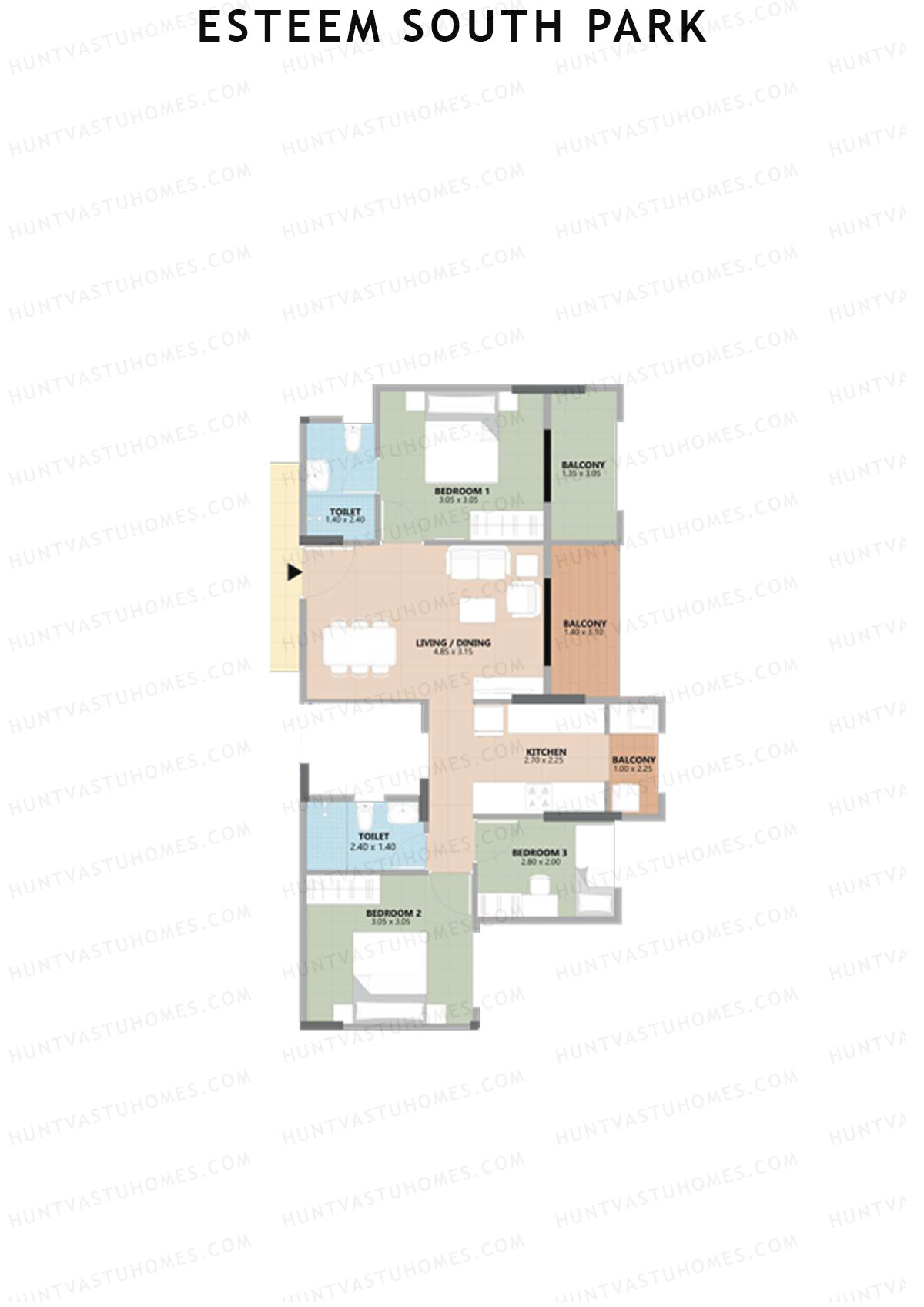 Esteem South Park Block B Unit 4 Floor Plan