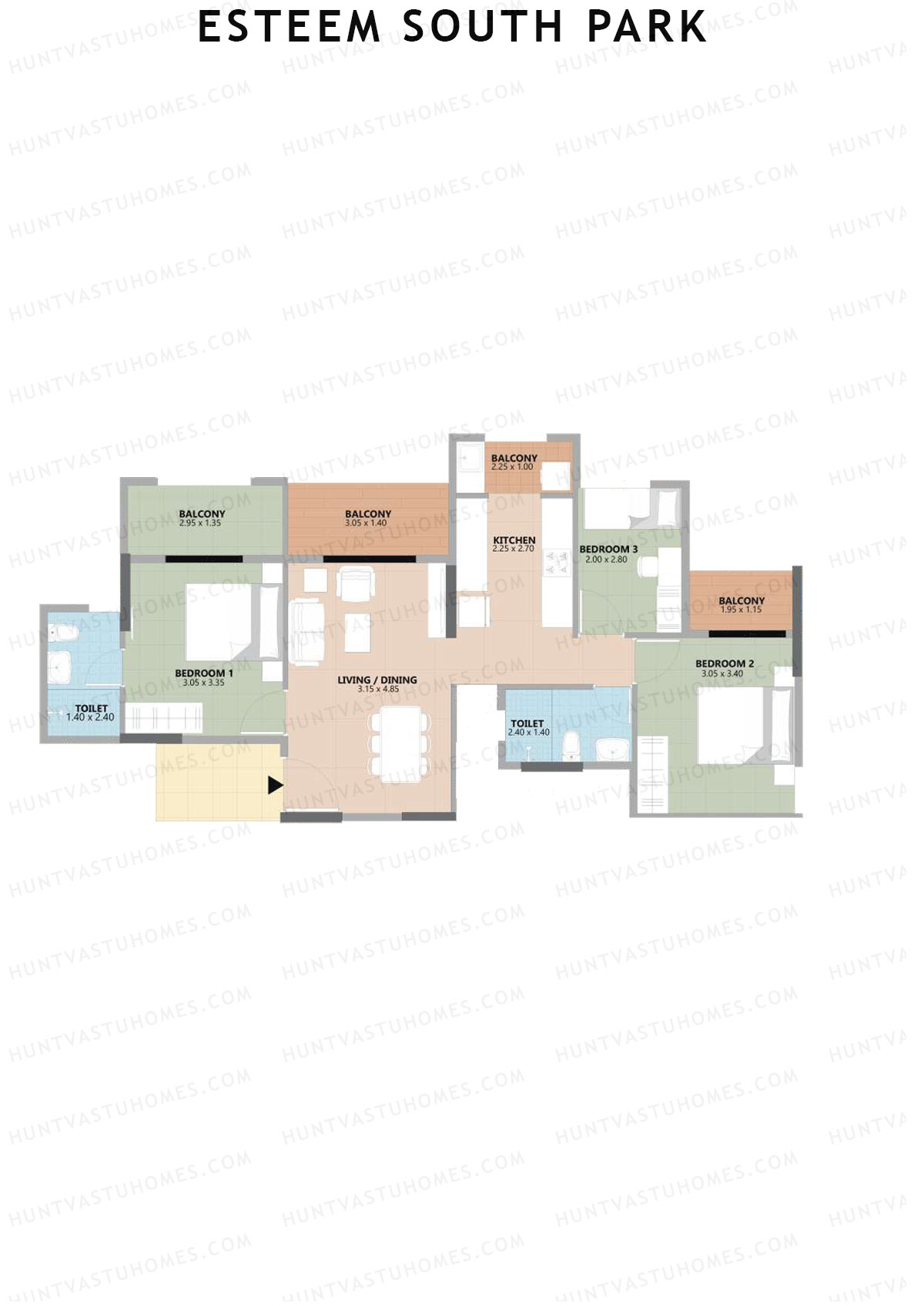 Esteem South Park Block B Unit 5 Floor Plan