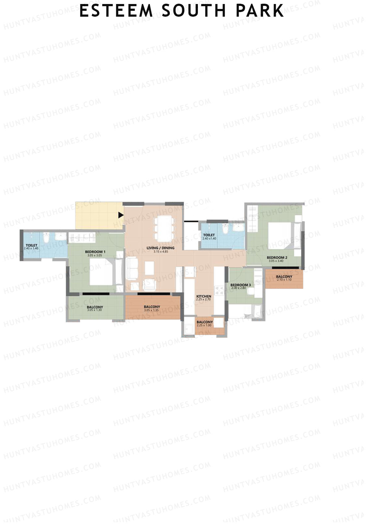 Esteem South Park Block B Unit 6 Floor Plan