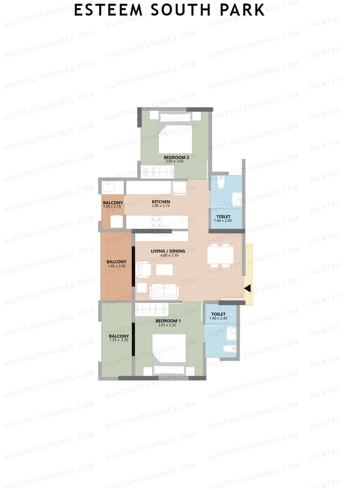 Esteem South Park Block B Unit 8 Floor Plan