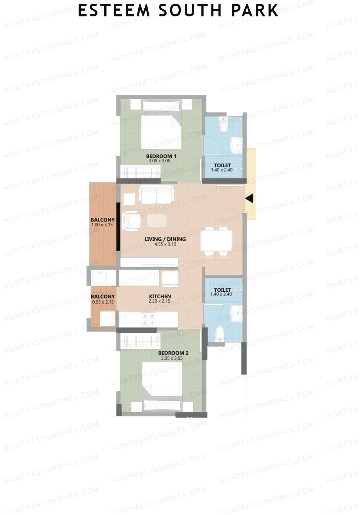 Esteem South Park Block B Unit 9 Floor Plan