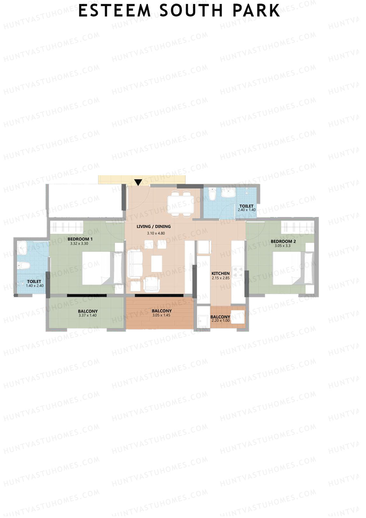 Esteem South Park Block D Unit 1 Floor Plan