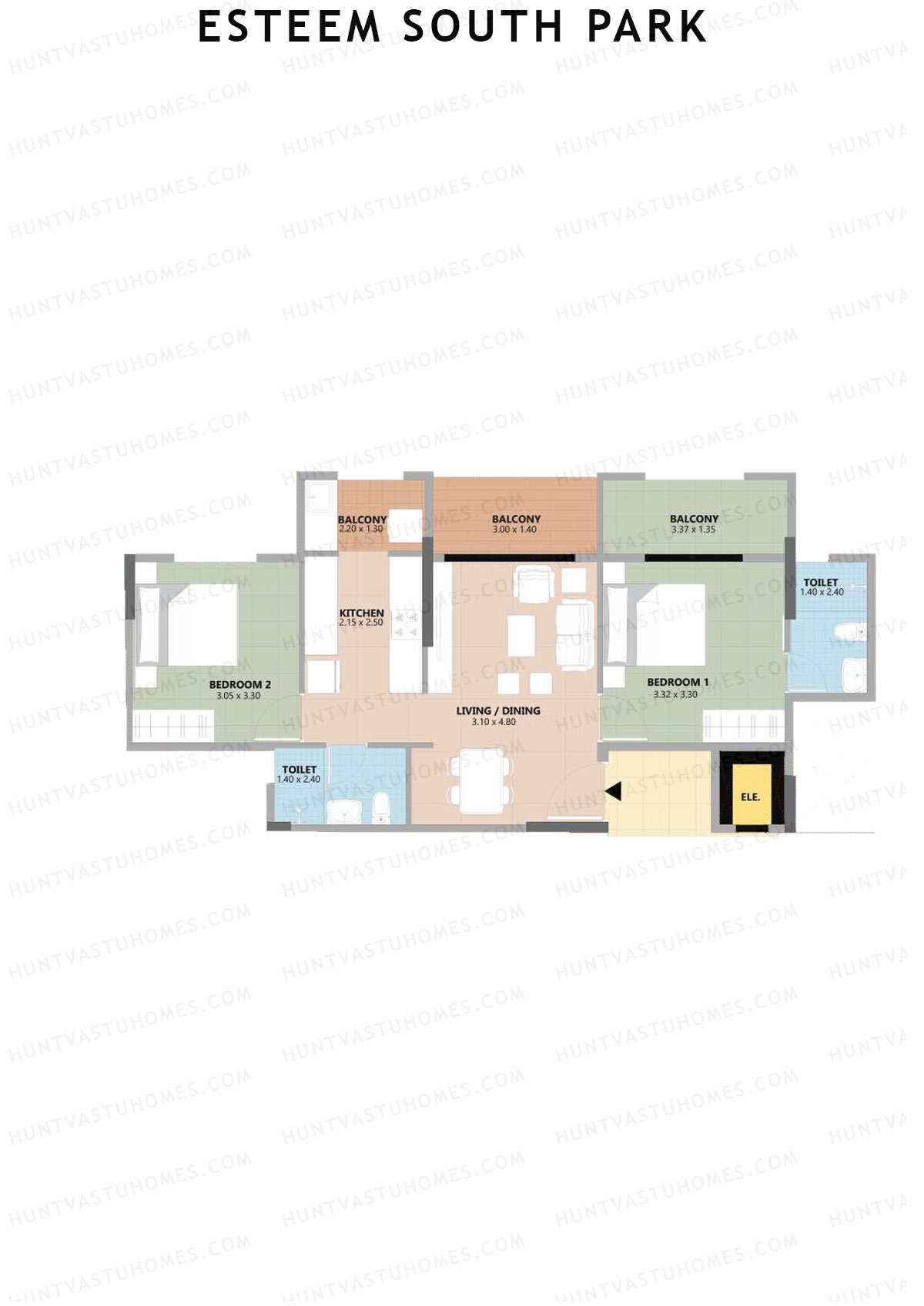 Esteem South Park Block D Unit 4 Floor Plan