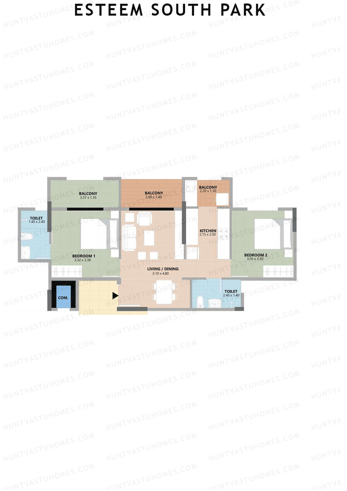 Esteem South Park Block D Unit 5 Floor Plan