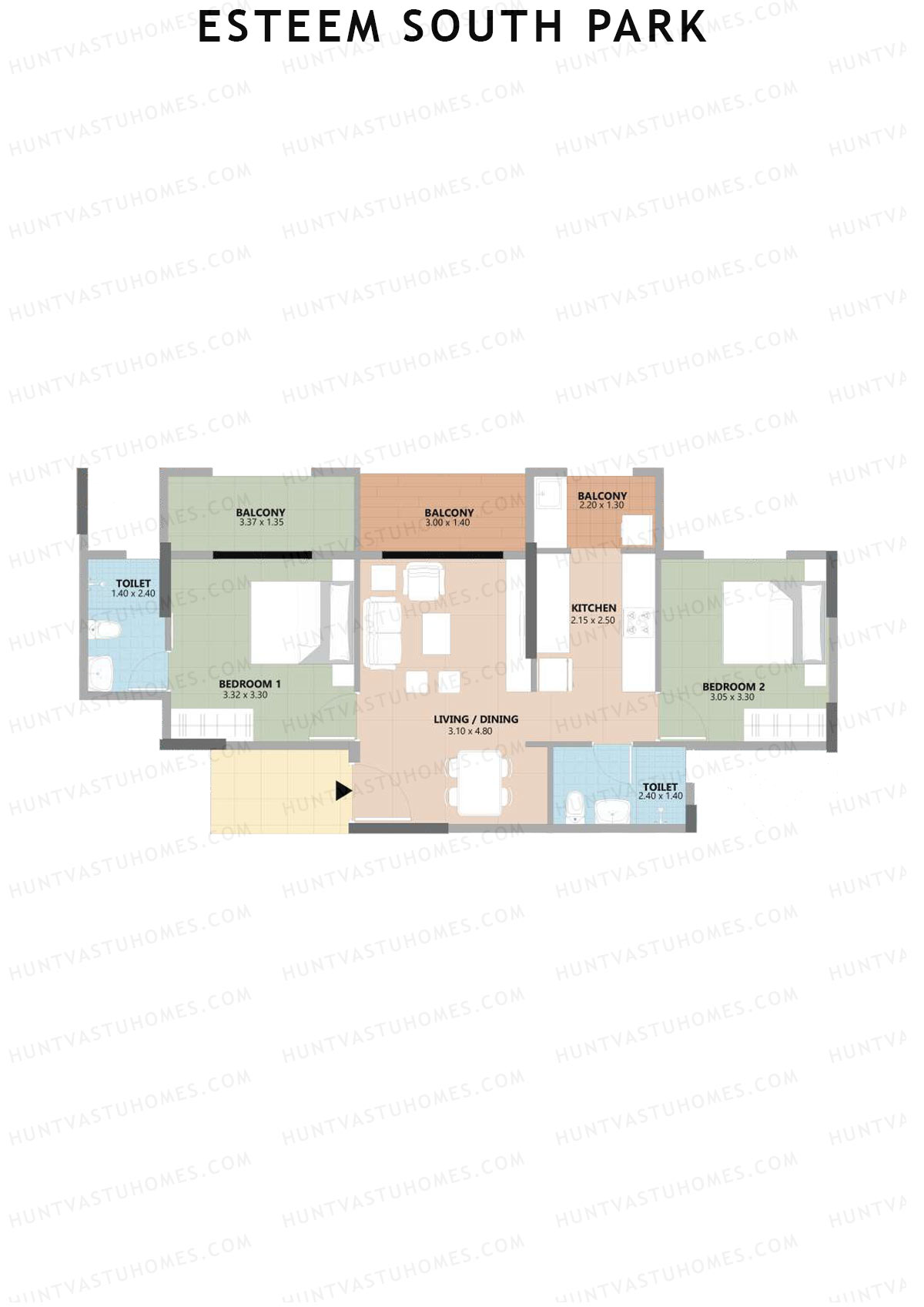 Esteem South Park Block D Unit 6 Floor Plan