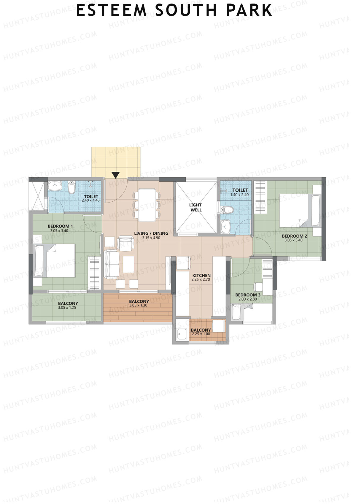 Esteem South Park Block E Unit 1 Floor Plan