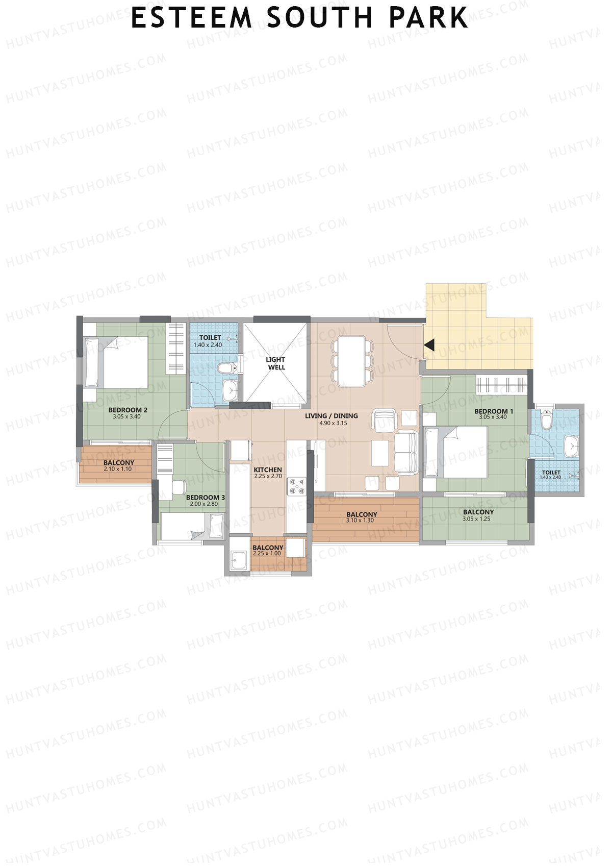 Esteem South Park Block E Unit 2 Floor Plan