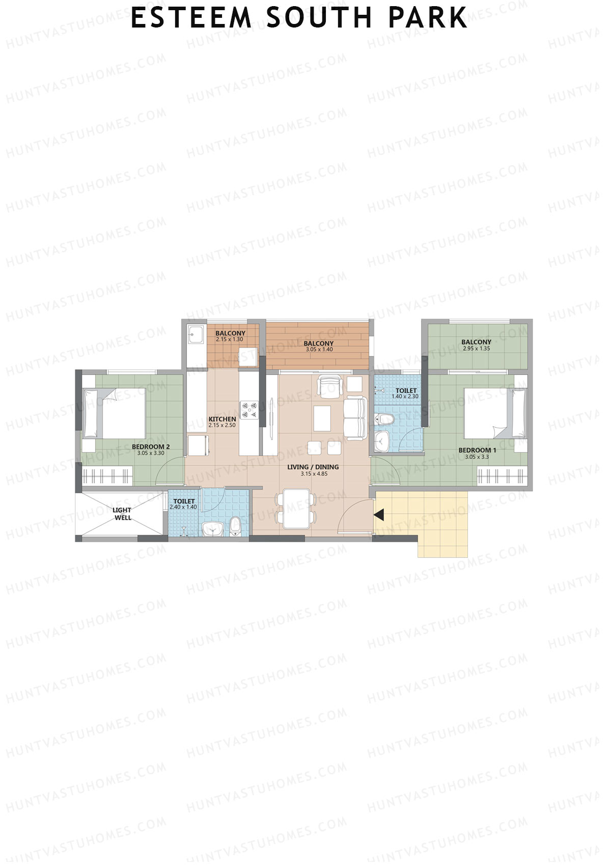 Esteem South Park Block E Unit 3 Floor Plan
