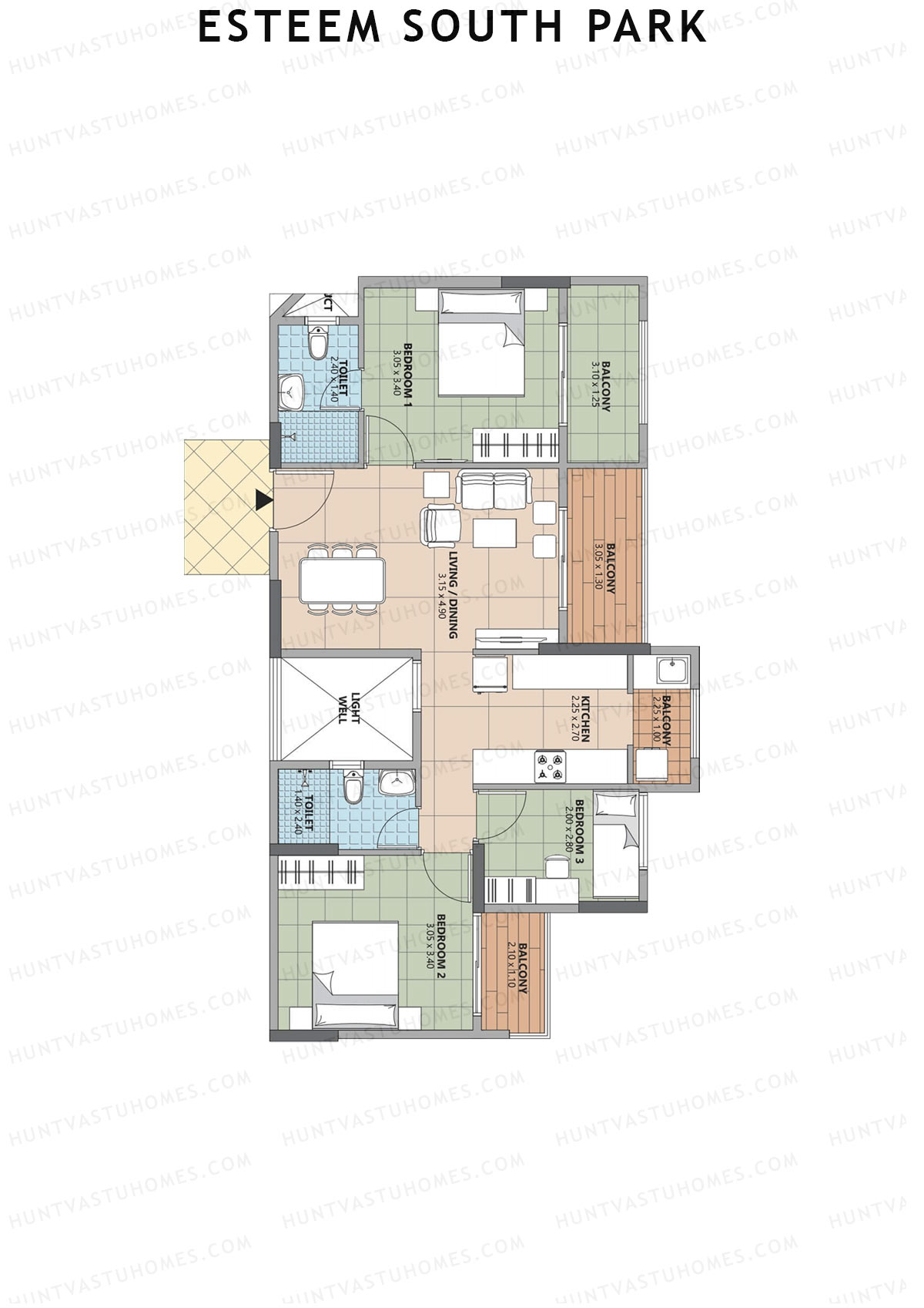 Esteem South Park Block E Unit 5 Floor Plan