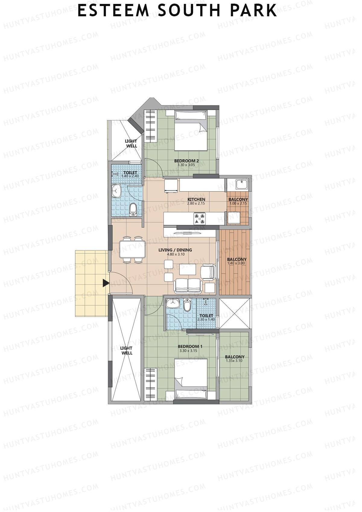 Esteem South Park Block E Unit 6 Floor Plan