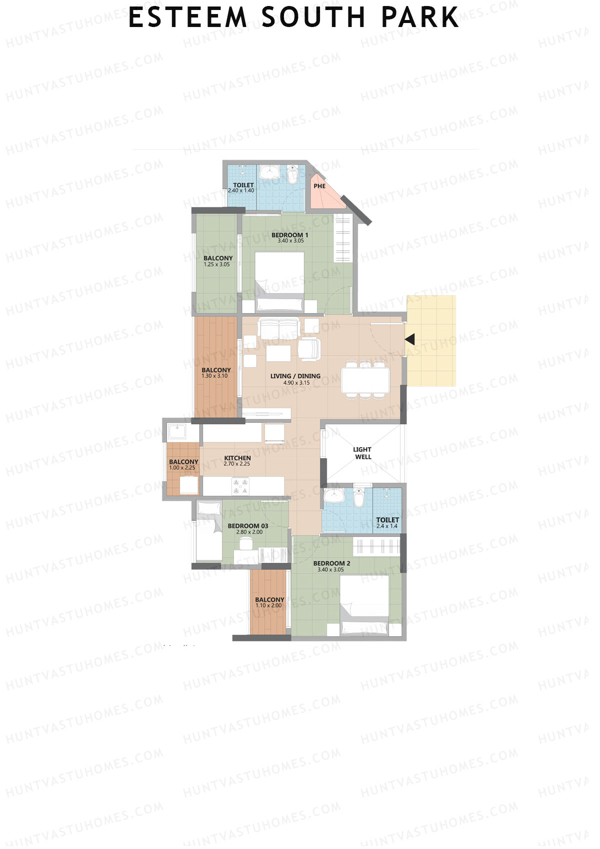 Esteem South Park Block E Unit 8 Floor Plan
