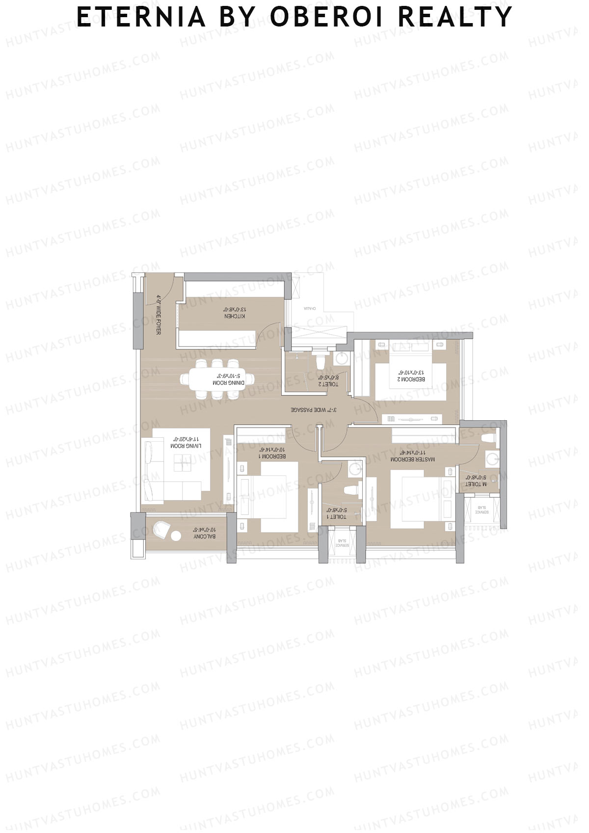 Eternia By Oberoi Realty Tower B Unit 1 Floor Plan