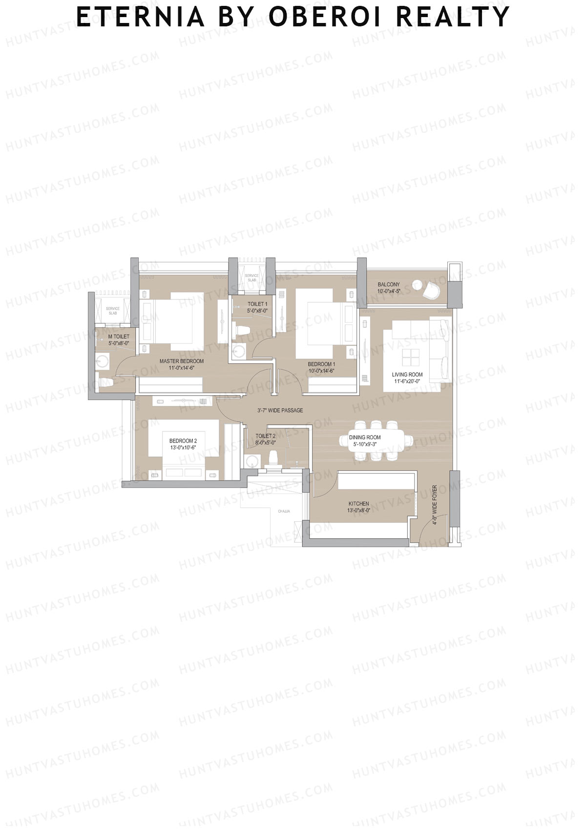 Eternia By Oberoi Realty Tower C Unit 1 Floor Plan