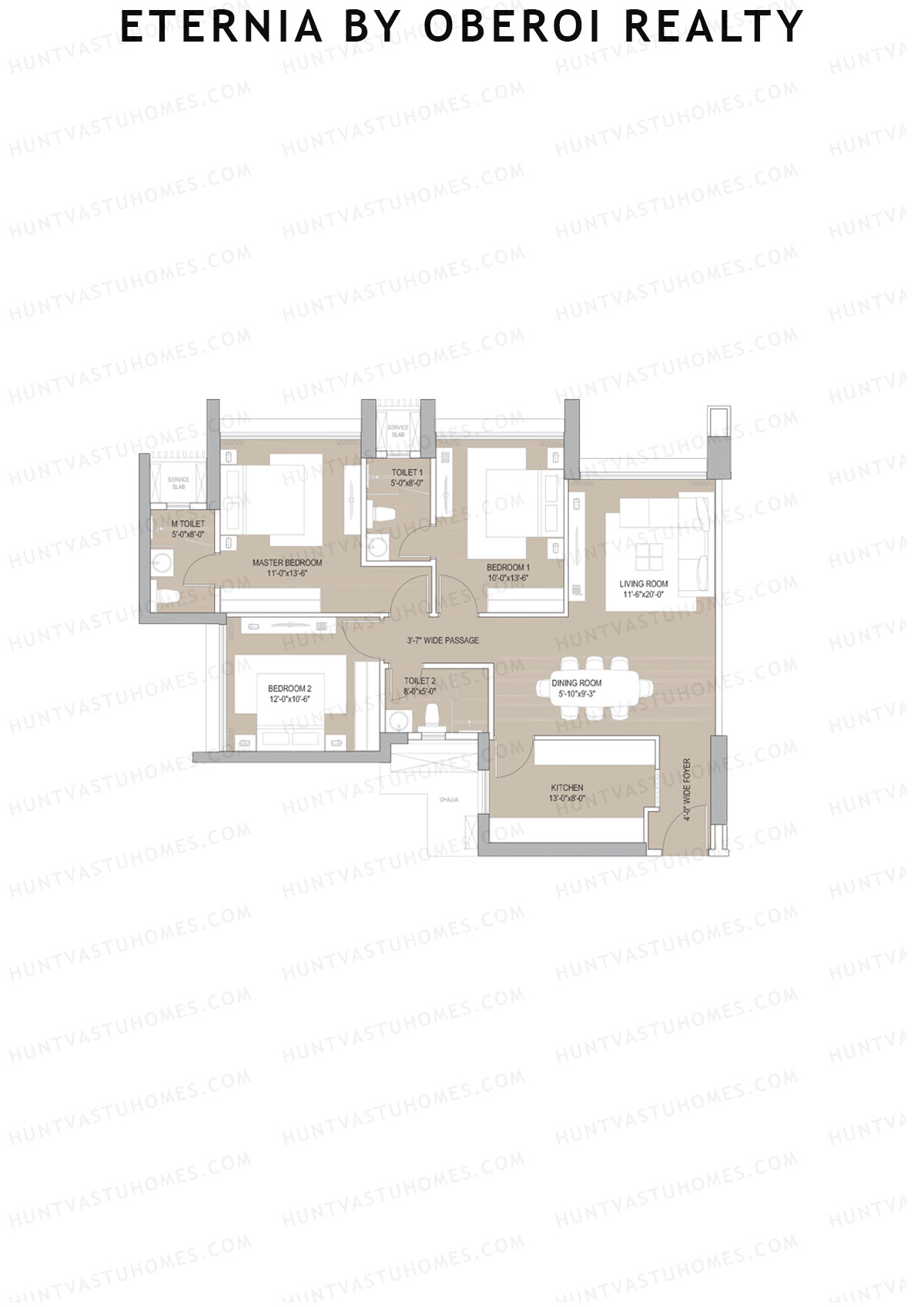 Eternia By Oberoi Realty Tower C Unit 1 Floor Plan