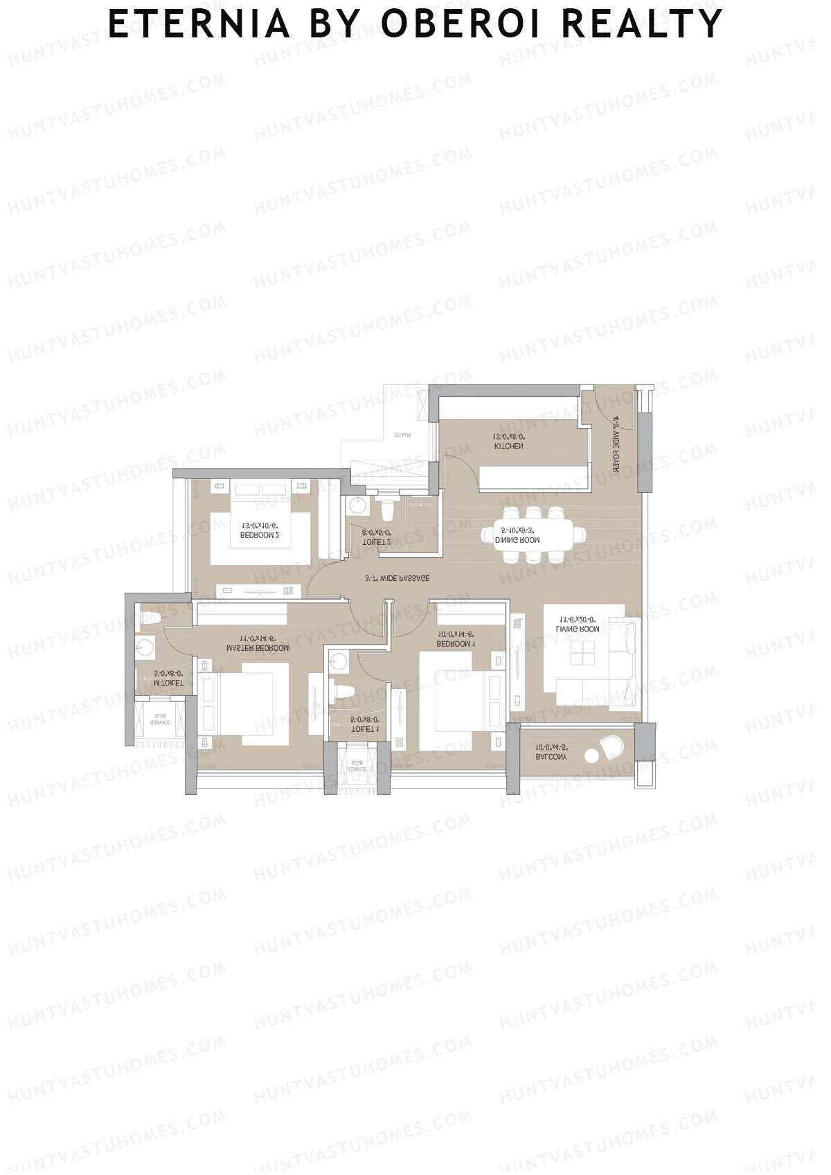 Eternia By Oberoi Realty Tower C Unit 4 Floor Plan