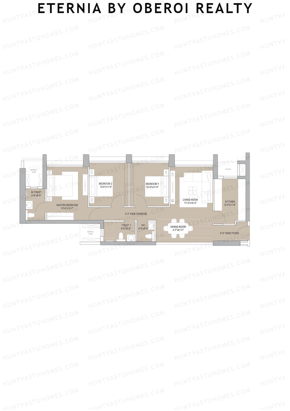 Eternia By Oberoi Realty Tower C Unit 6 Floor Plan
