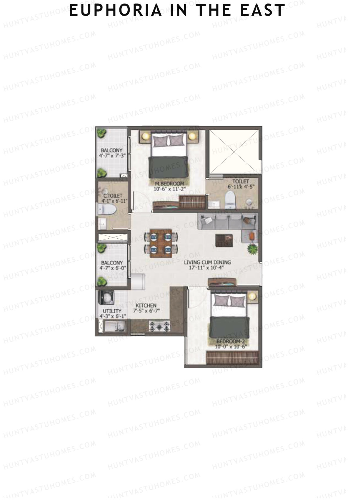 Euphoria in The East Block Experia Unit 45 (Type 7) Floor Plan