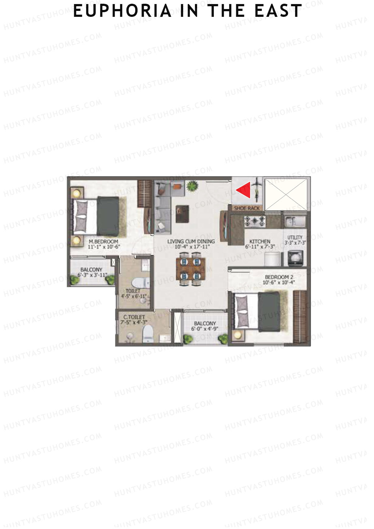 Euphoria in The East Block Experia Unit 68 (Type 4) Floor Plan
