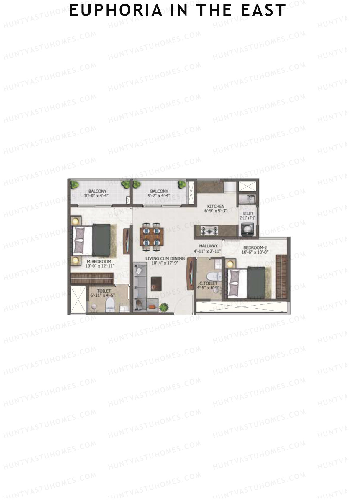 Euphoria in The East Block Experia Unit 9 (Type 1) Floor Plan