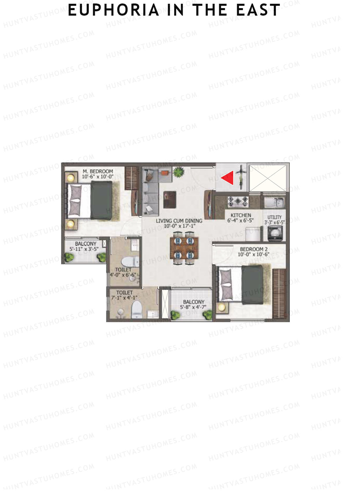 Euphoria in The East Block Imperia Unit 32 (Type 6) Floor Plan