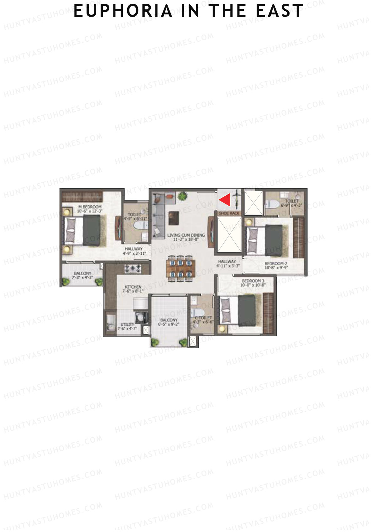 Euphoria in The East Block Imperia Unit 37 (Type 2) Floor Plan