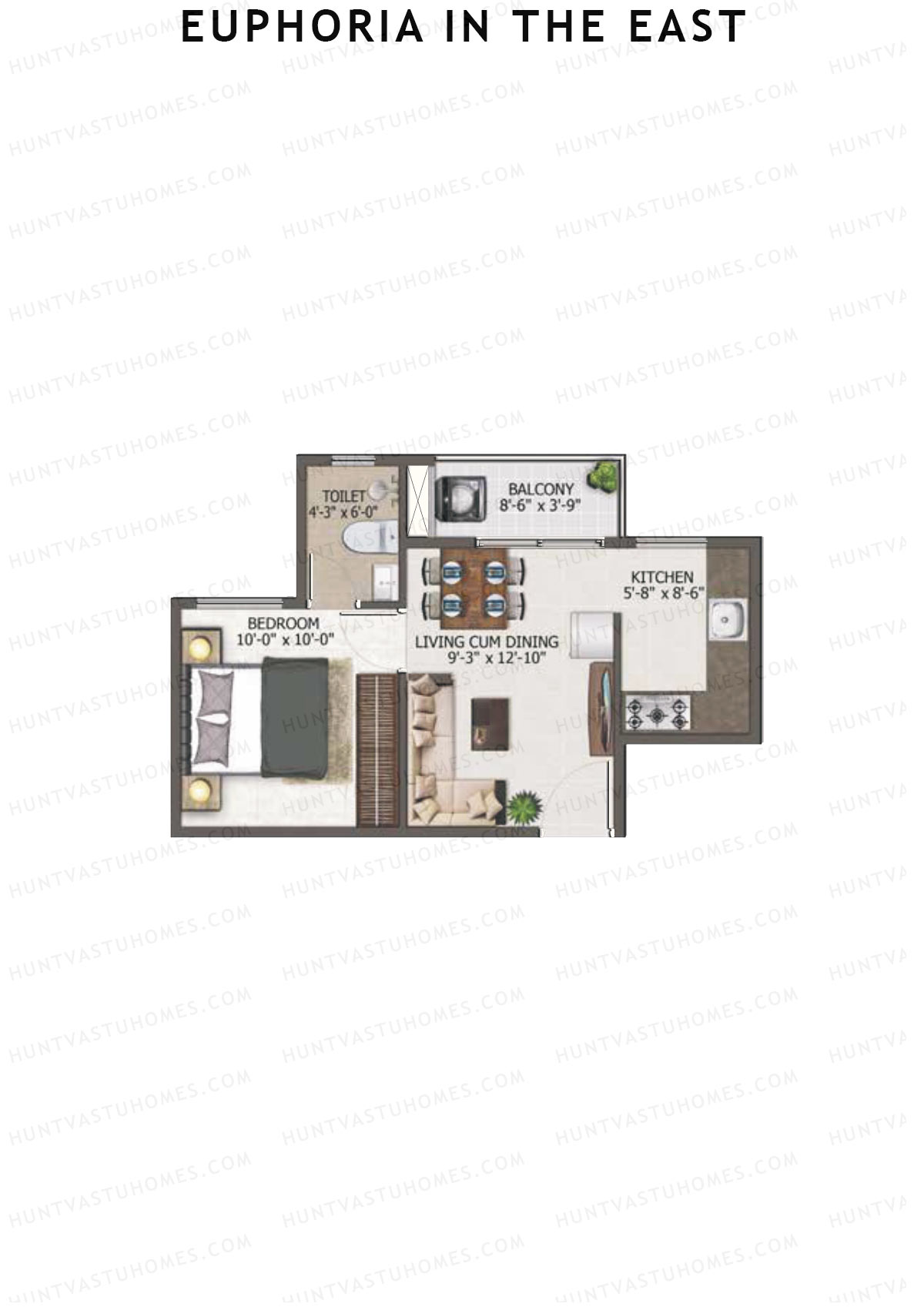 Euphoria in The East Block Imperia Unit 60 (Type 1) Floor Plan