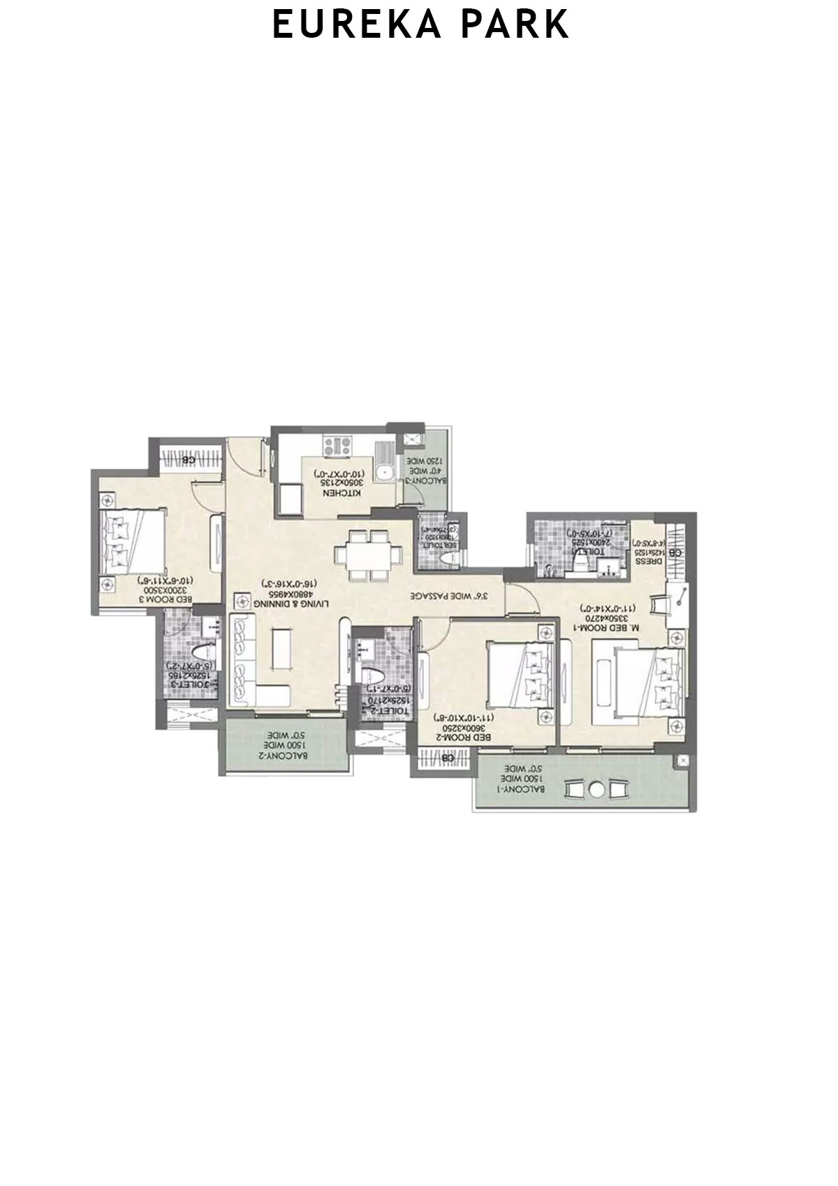 Eureka Park By Tata Value Homes Tower 16 Unit 1 (Type C) Floor Plan