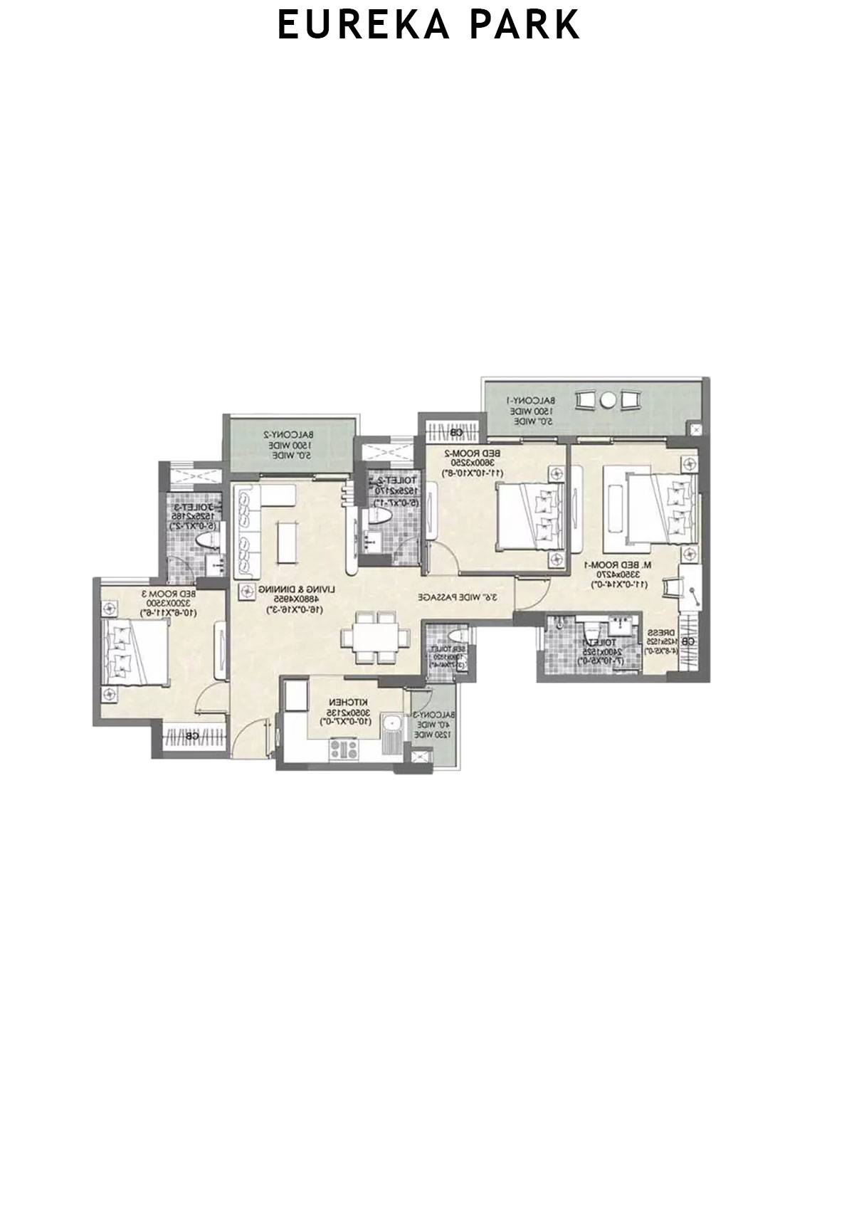 Eureka Park By Tata Value Homes Tower 16 Unit 4 (Type C) Floor Plan