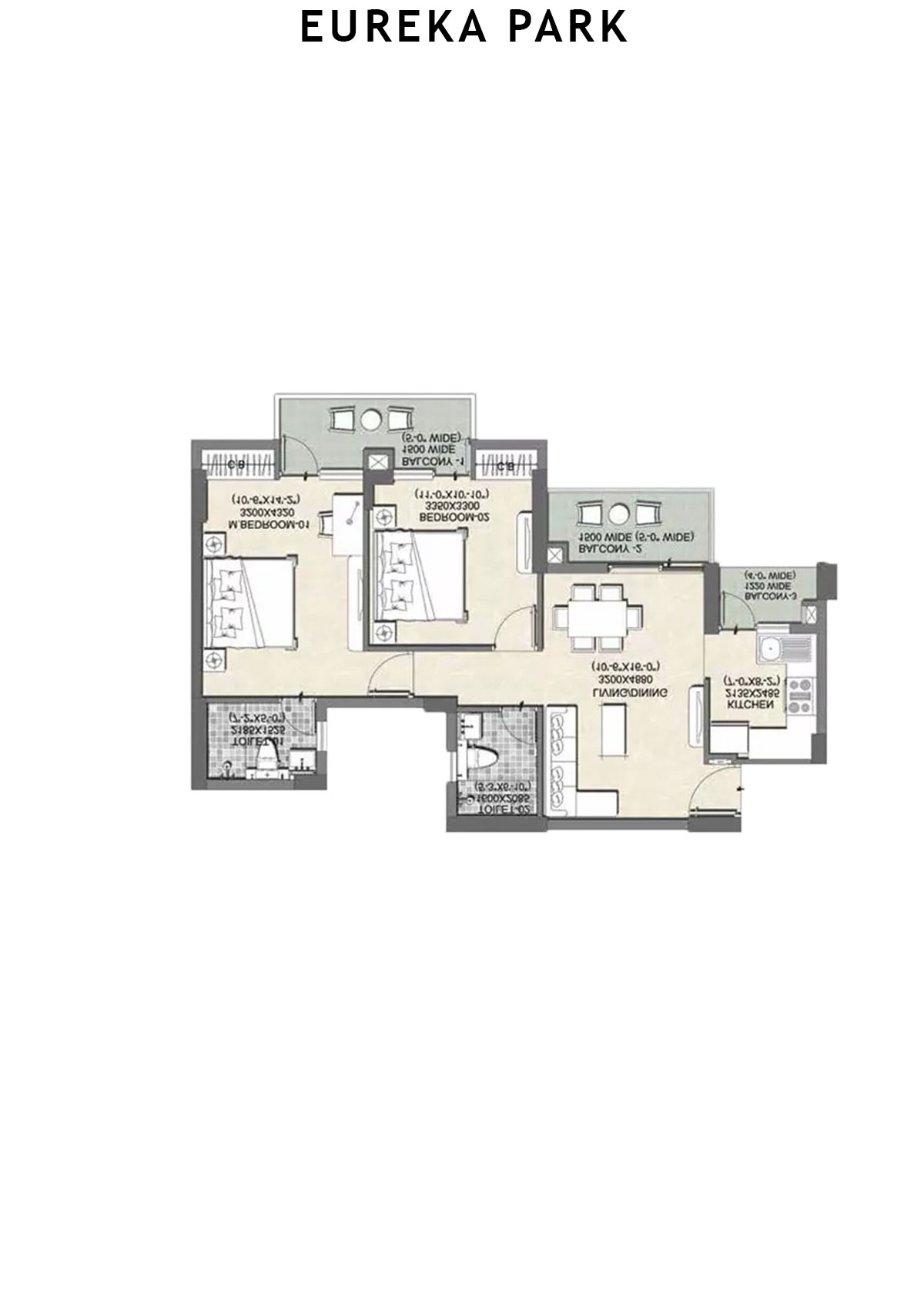 Eureka Park By Tata Value Homes Tower 1 Unit 1 (Type A) Floor Plan