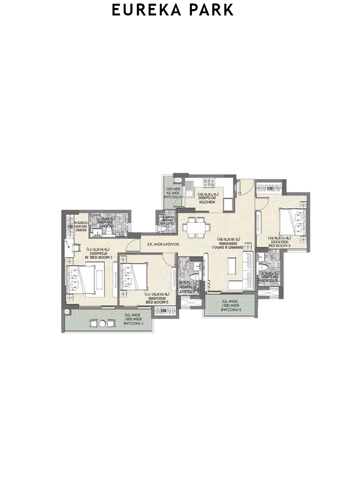 Eureka Park By Tata Value Homes Tower 20 Unit 2 (Type C) Floor Plan