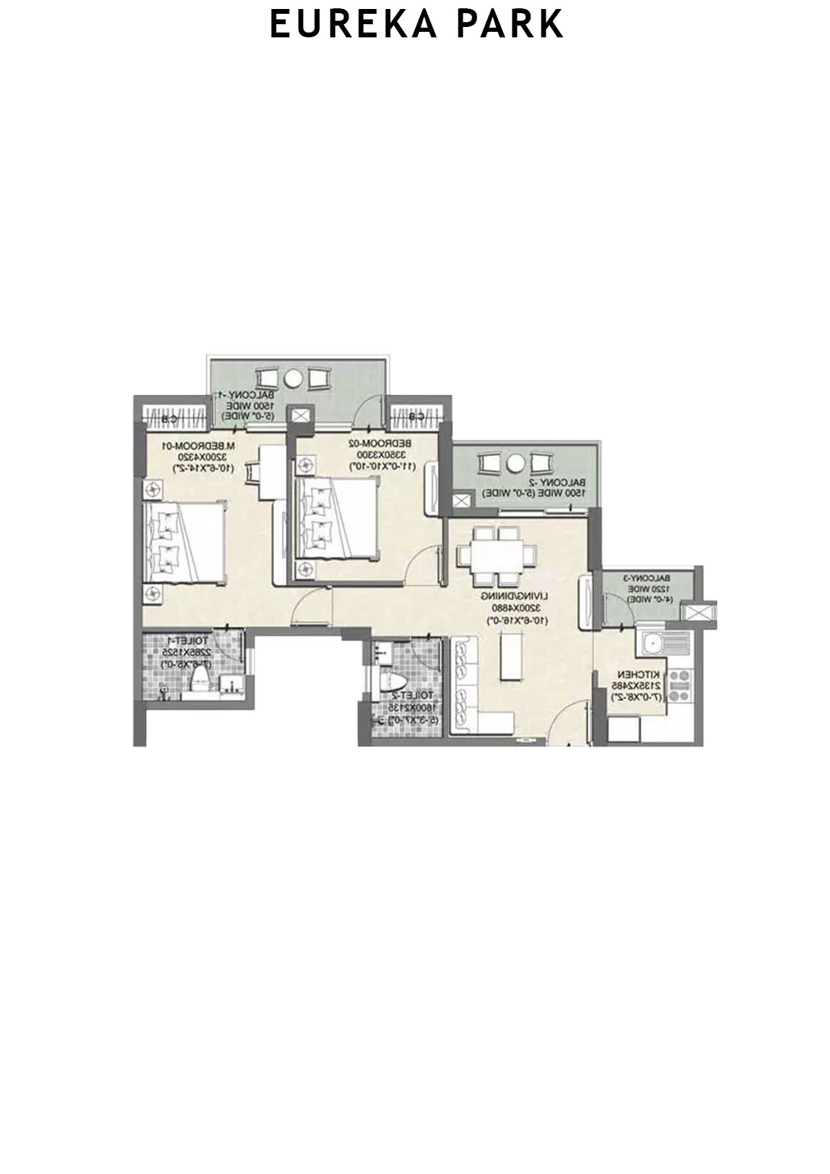 Eureka Park By Tata Value Homes Tower 2 Unit 2 (Type A) Floor Plan