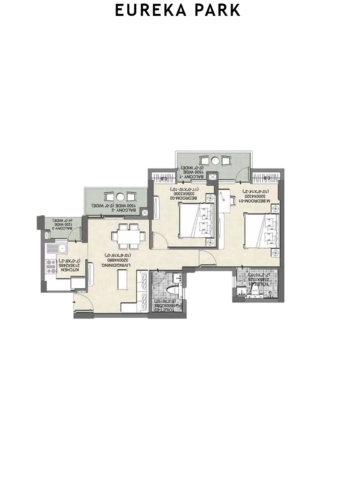 Eureka Park By Tata Value Homes Tower 3 Unit 3 (Type A) Floor Plan