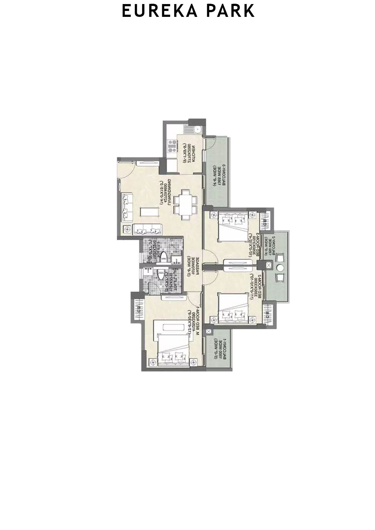 Eureka Park By Tata Value Homes Tower 8 Unit 2 (Type B) Floor Plan