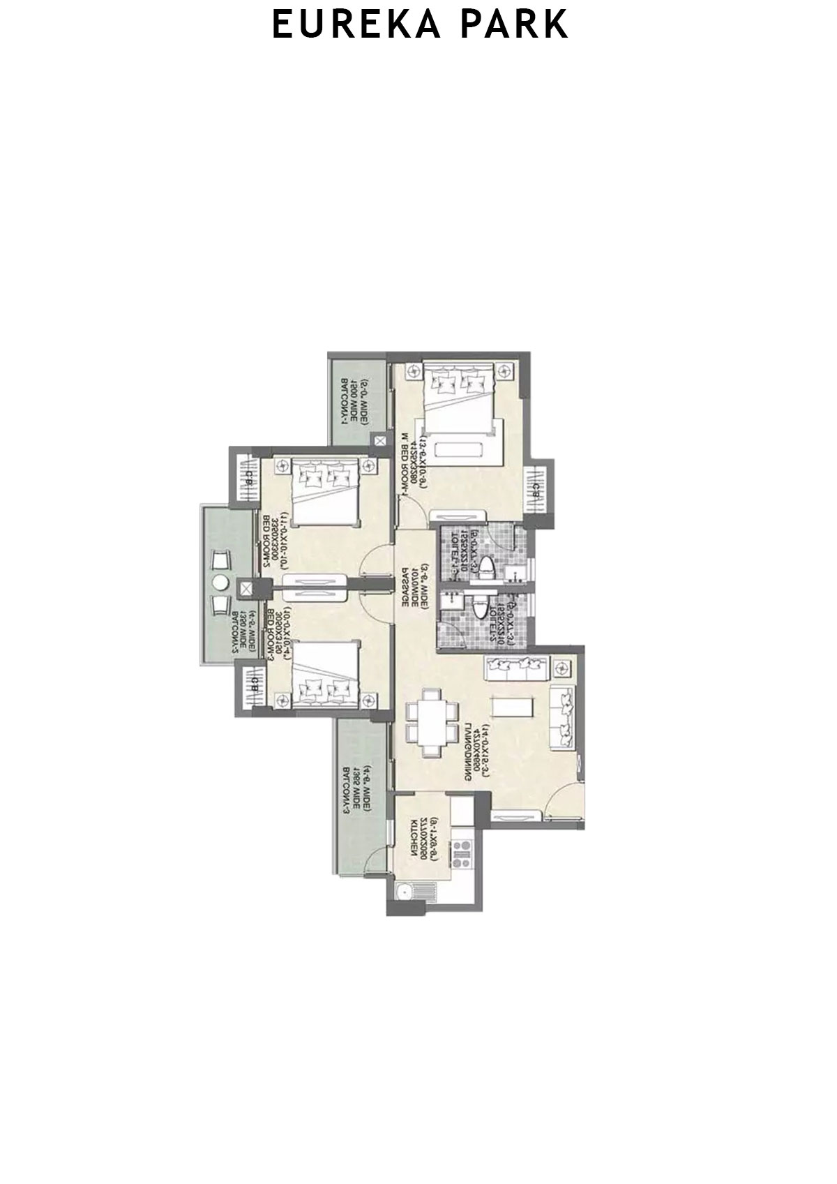 Eureka Park By Tata Value Homes Tower 8 Unit 4 (Type B) Floor Plan
