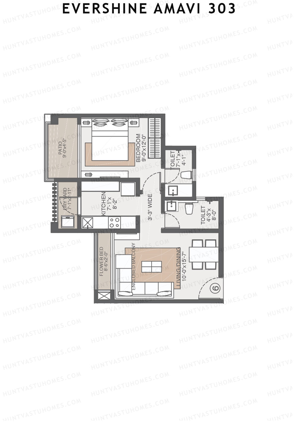 Evershine Amavi 303 Tower 21 Unit 2 (Type 4) Floor Plan