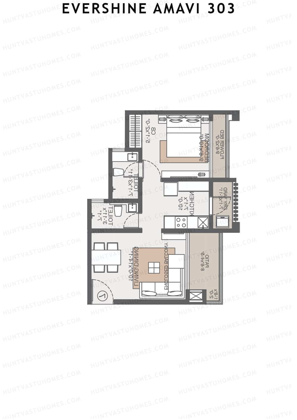 Evershine Amavi 303 Tower 21 Unit 4 (Type 1) Floor Plan